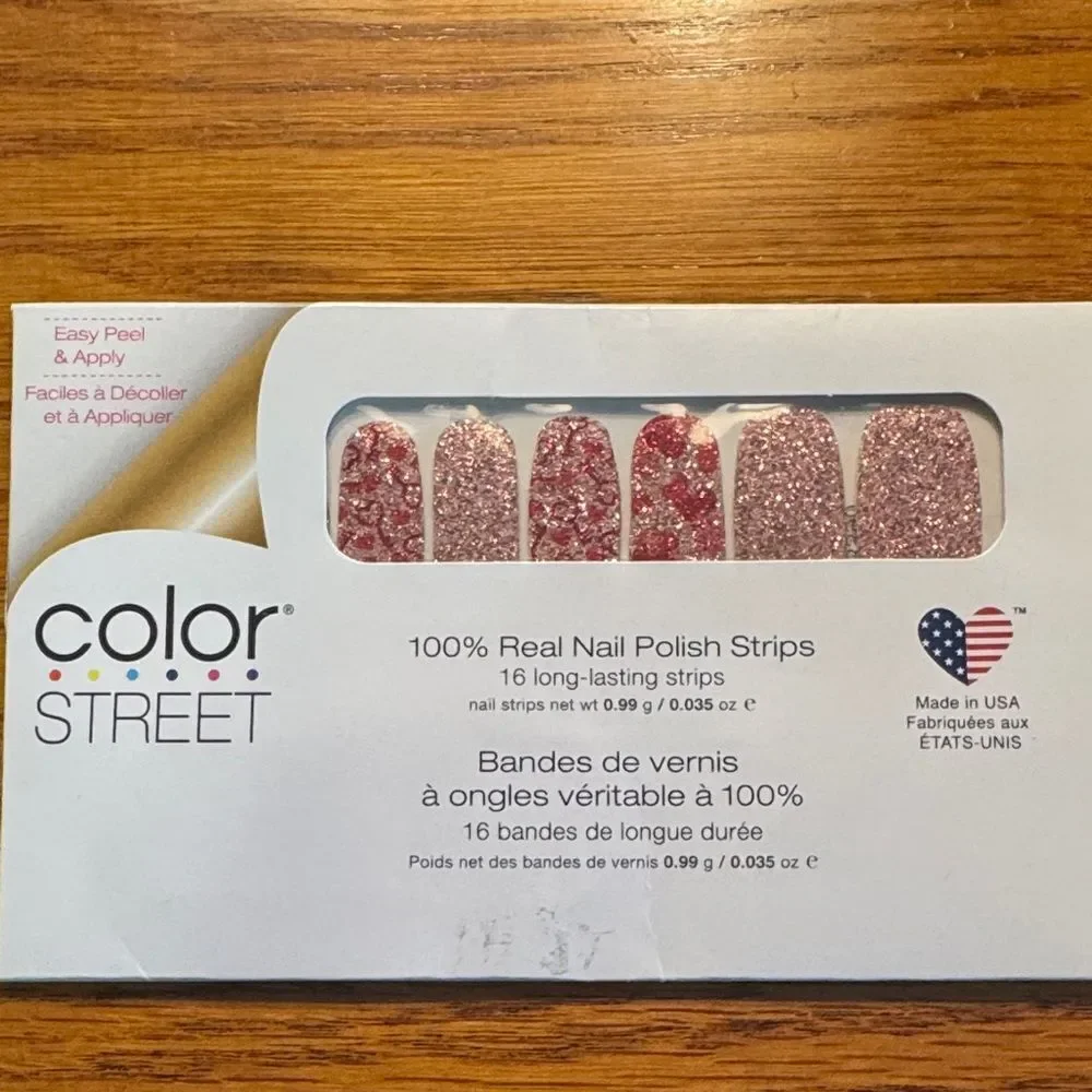 Color Street Rose Sparkle Nail Strips Valentine sparkle
